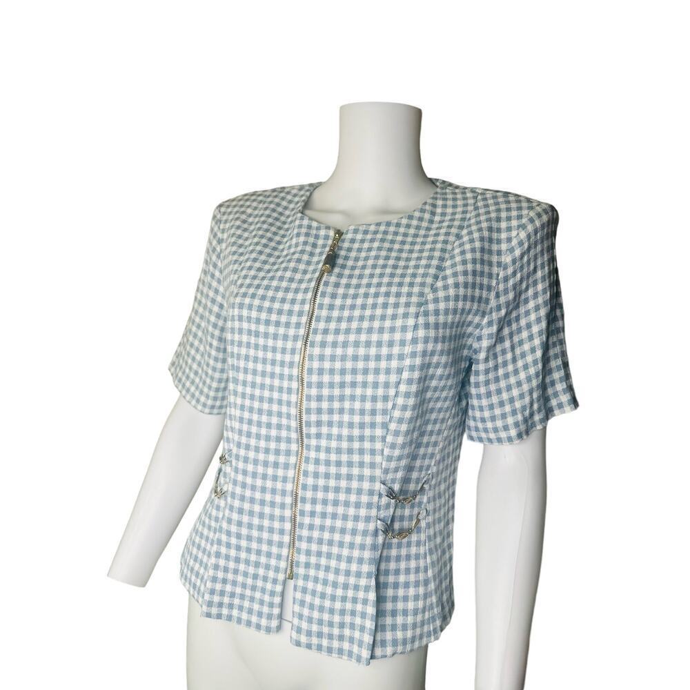 Betsy’s Things 1990”s Vintage Gem light blue Gingham print